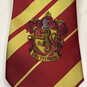 Harry Potter Red & Gold Striped Tie with GRYFFINDOR Crest